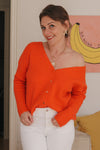 gilet en maille orange