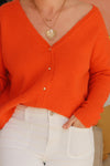 gilet en maille orange